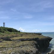 灯台前の海に注目