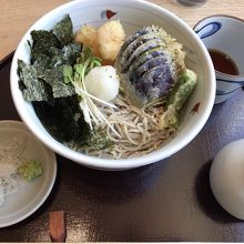 海老天あられ蕎麦