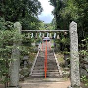 木に囲まれた神社