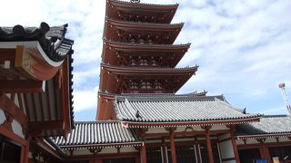 優美な浅草寺五重の塔
