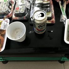 夕食に買った、お寿司と惣菜