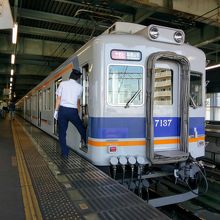 岸和田駅にて