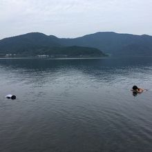 深くみえますが、水深50cmくらいの場所で魚とり。