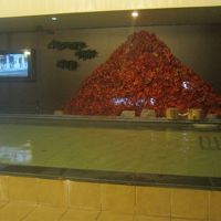 大浴場の壁画が富士山っぽい柄になっていました( ´∀｀ )。