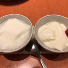 杏仁豆腐、ヨーグルトプリン