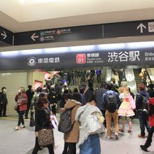 かつてあった東横線の乗り場、改札口