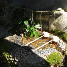 唐松神社の手水舎です．まるでミニ日本庭園のような感じでした．