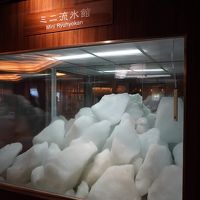 館内には本物の流氷もあり