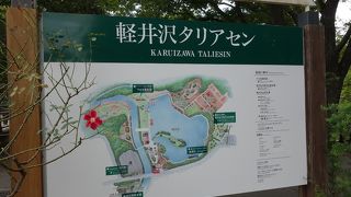 緑に囲まれた大きなローズガーデン