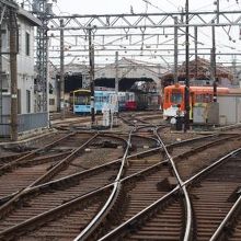 我孫子道駅から見る我孫子車庫。