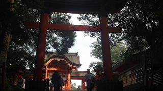 上宮本殿に入るところにある鳥居