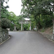 参道をまっすぐ、奥には…