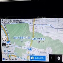 カーナビの地図。広大なエリアです。