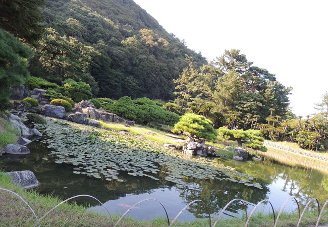 栗林公園の背景の山