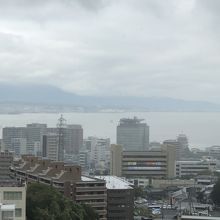 あいにくの雨で霞んでいた琵琶湖の景色