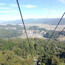 ロープウエイからは駿河湾と富士山が一望