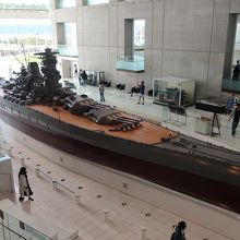 上から見る戦艦大和の模型