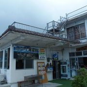 お店の建物の上が展望台に