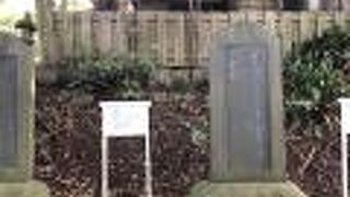 本殿の手前に、歌碑（石碑）が並んでいる