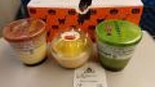 モロゾフのモンブランプリン、京都宇治抹茶プリン、かぼちゃのプリン