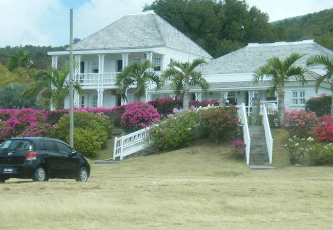カリブ海を臨む庭園