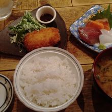 刺身とクリームコロッケ