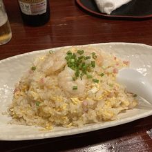 五目炒飯はエビだらけだった、、