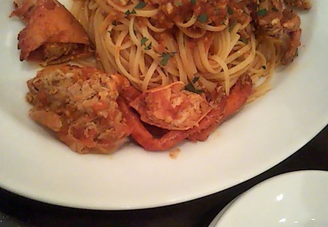 蟹のパスタ