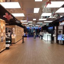 左側が物産館、右側にカフェとチケット売り場