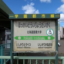 現在の終点は北海道医療大学。