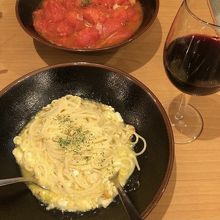 ぺぺたまとワイン最高の組み合わせ♪