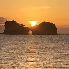 円月島（夕日）