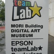 パレットタウン入口のチームラボの標識です。エプソンの名前も