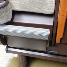 ドリンクホルダーや足載せがついている