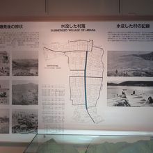 檜原湖に沈んだ集落の展示（火山噴火により檜原湖誕生）