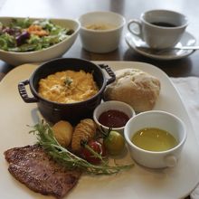 スクランブルエッグのモーニング