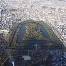 ヘリから見た仁徳天皇陵