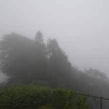 霧で何も見えず