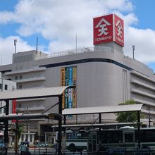 駅前にある