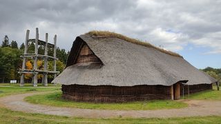 広い敷地に復元された建物群が点在しています