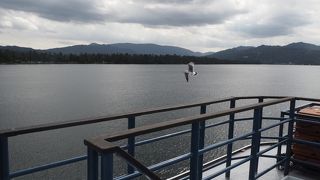 阿蘇海を走行する