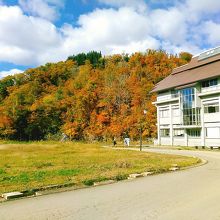 山の紅葉が綺麗に見えました