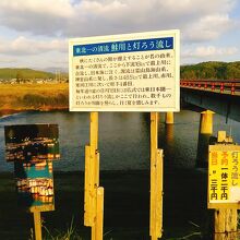 灯籠流しの説明版です