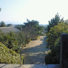 高い場所にあり、お参りの後に振り返ると境内を広々と見渡せます