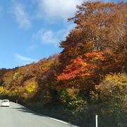 紅葉の絶景の山岳道路