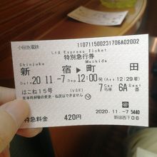 町田までは420円で嬉しい！