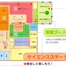 科学館の展示区画の配置です。幅広い展示内容です。