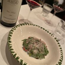 パスタとワイン