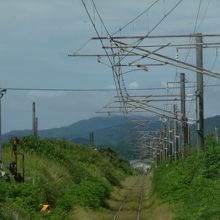 田園風景の中電化の単線が続きます