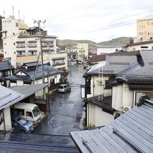 小野川温泉の街並み(部屋からの眺め)